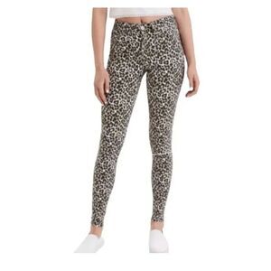 NWT AE American Eagle Leopard Print Curvy High Rise Stretch Jeggings Women's 0